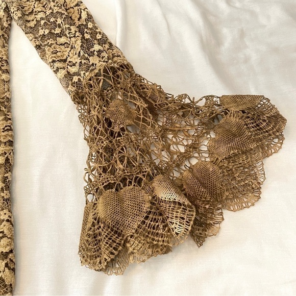 Pat Dahnke Small Floral Lace Mini DRESS Boho Western - Picture 7 of 10